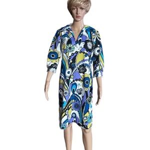 Mr. Eddie ~ Women’s Large ~ Vtg (1960’s) ~ Multi-Colors Floral Hippie Boho Dress